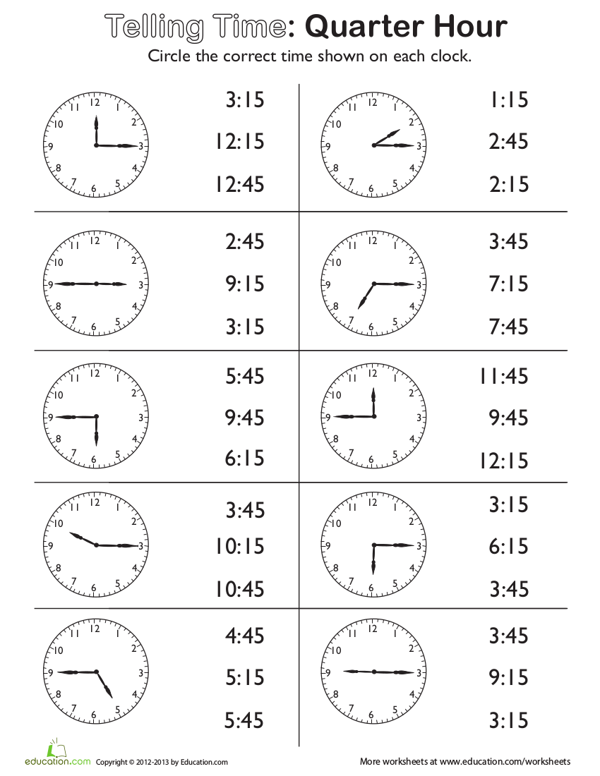 Telling Time To The Minute Worksheets Pdf