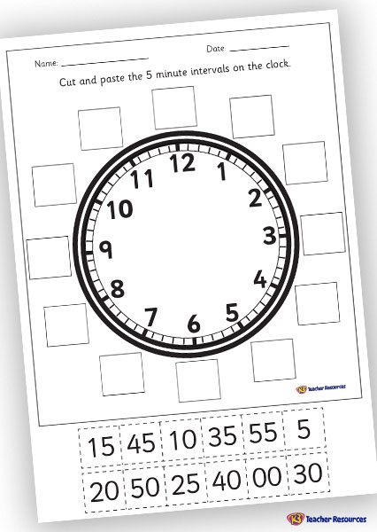 Telling Time To The Minute Cut And Paste Worksheets