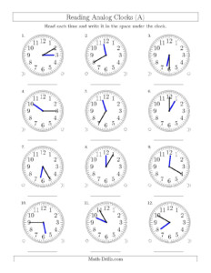 Math Worksheets Telling Time 5 Minutes 1265893 Free Worksheets Samples