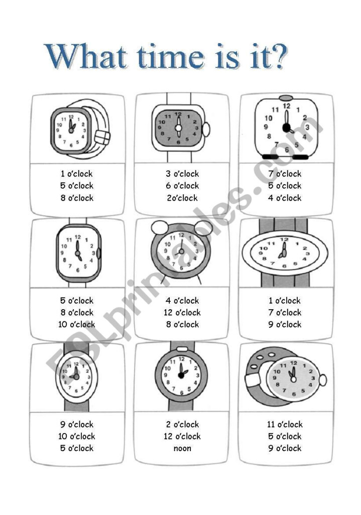 Multiple Choice About The Time ESL Worksheet By Petite maman