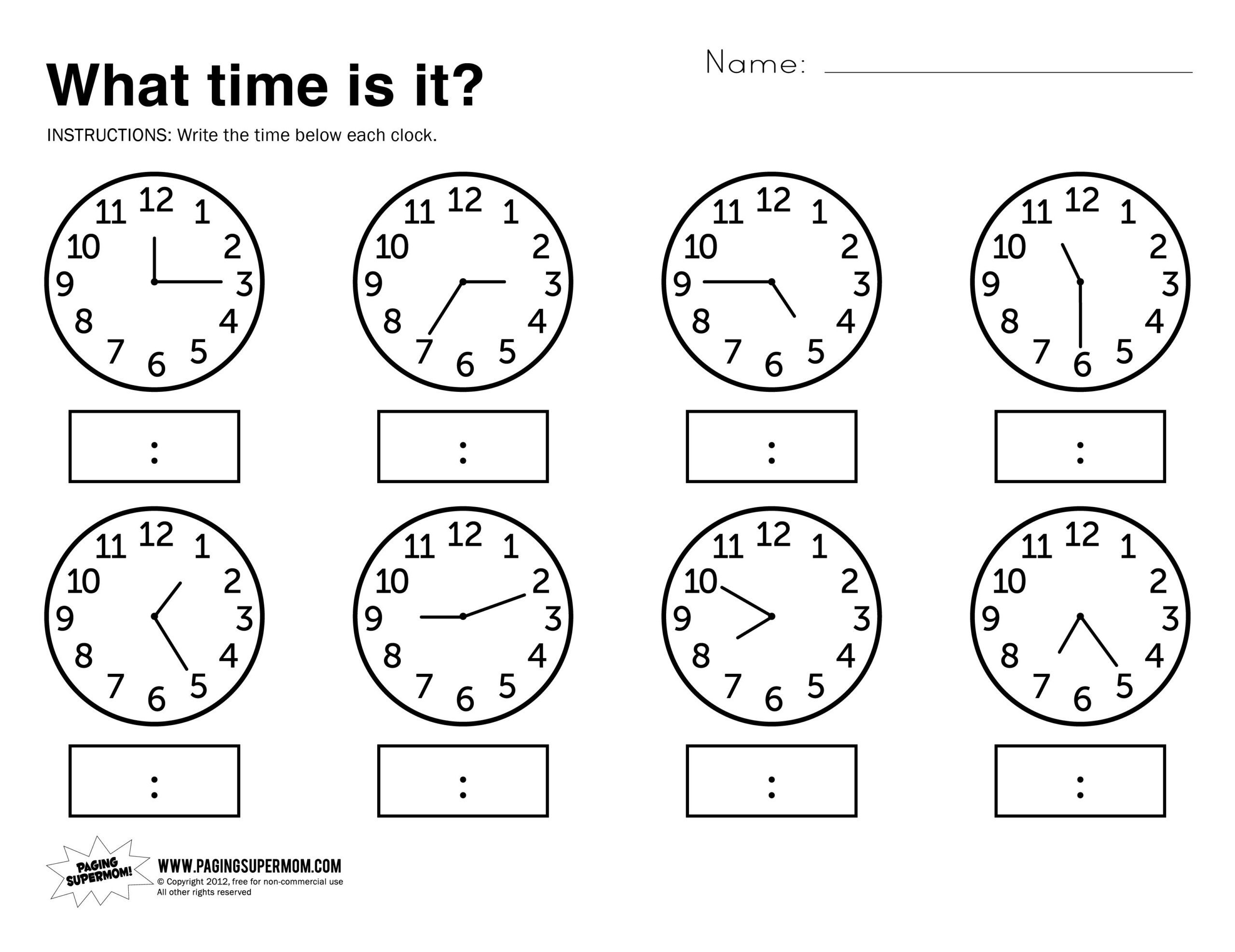 Spanish Worksheets On Telling Time Free Printable