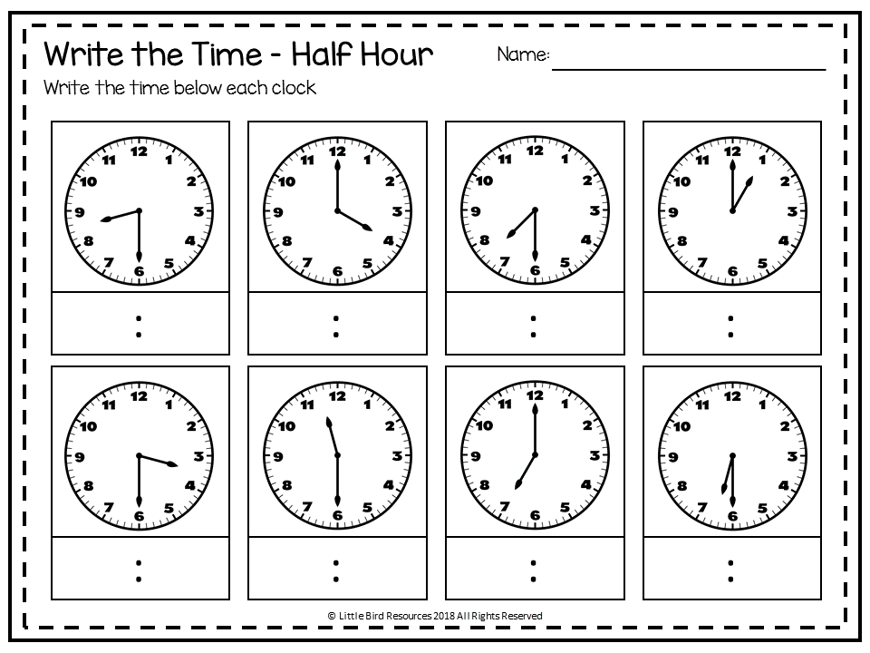 Snowman Time Match Cards Activity To The Quarter Hour And Worksheet Set