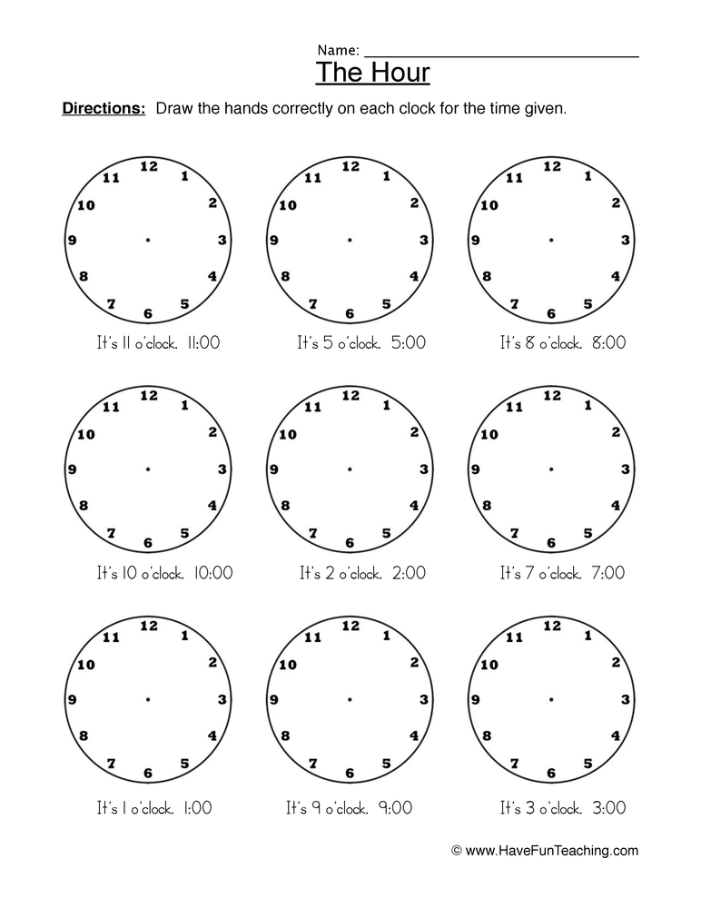 Telling Time Worksheets Page 2 Of 3 Have Fun Teaching