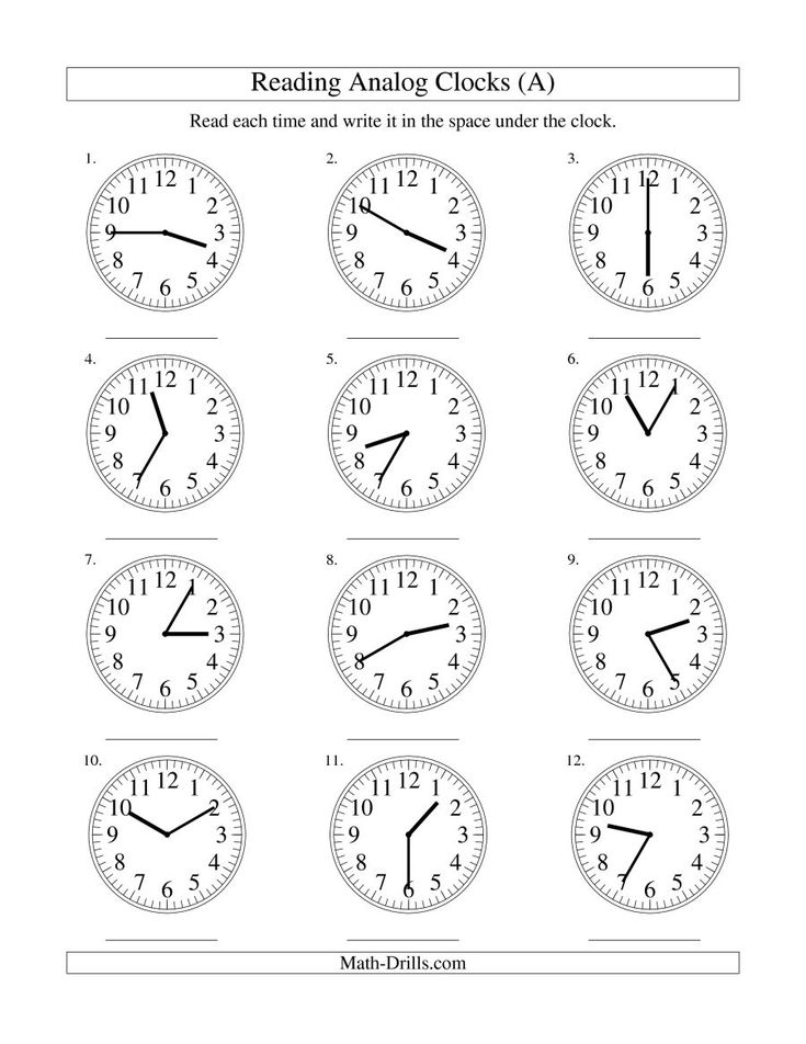 Telling Time To The Five Minute Interval Worksheets