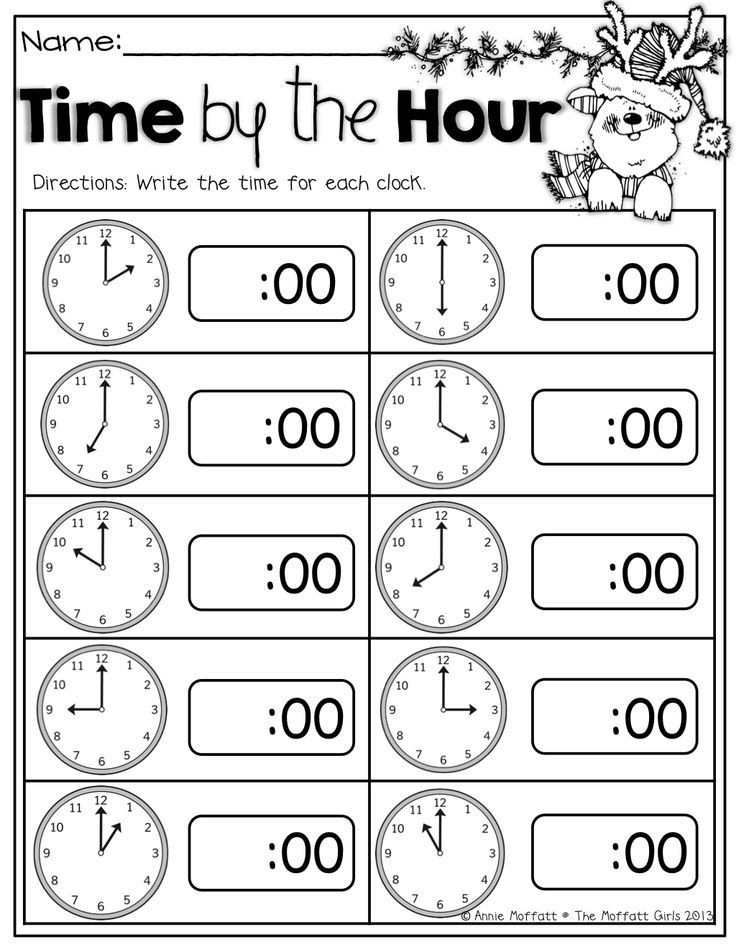 Time By The Hour Reading Time Matem tica Jardim De Inf ncia Fichas 