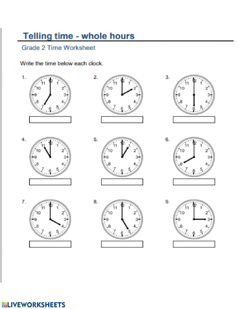 Time To Hour Interactive Worksheet