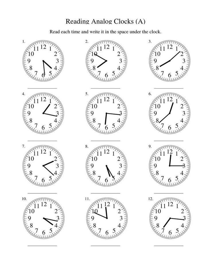 Telling Time Analog Clock Worksheets