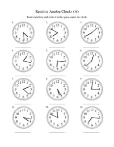 Blank Clock Worksheet Reading Analog Clocks 001 Time Worksheets