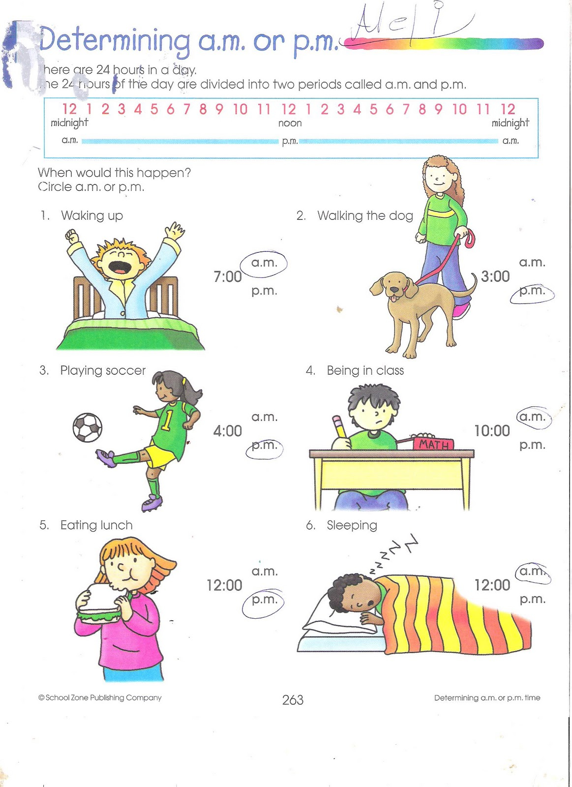 Telling Time Am Pm Worksheets