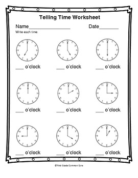 Common Core Telling Time Worksheets By Common Core AND Much More