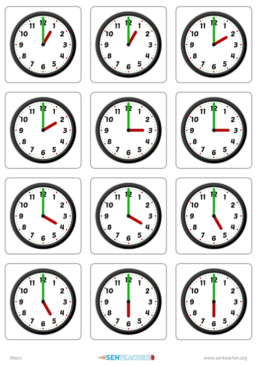 Telling Time Hour Worksheets Printable For Kids Autistic With Animals