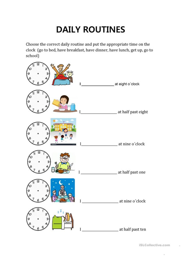 Daily Routines And Hours Worksheet Free ESL Printable Worksheets Made 