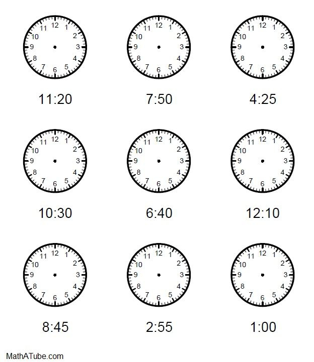 Draw The Hands Of The Clock II Worksheets 99Worksheets