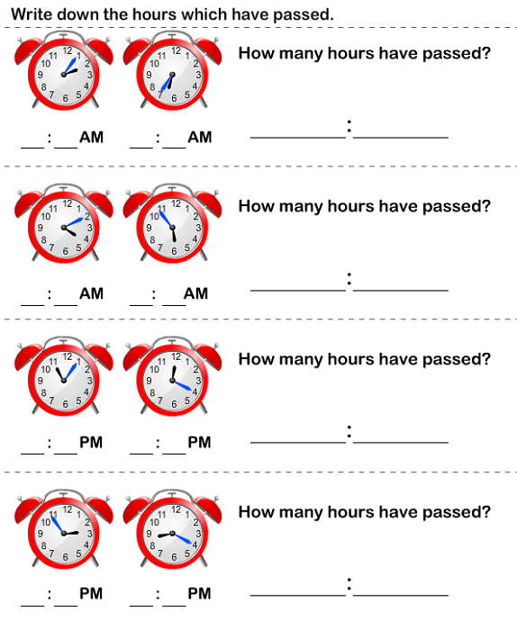 Elapsed Time Worksheets To Print For Kids Activity Shelter