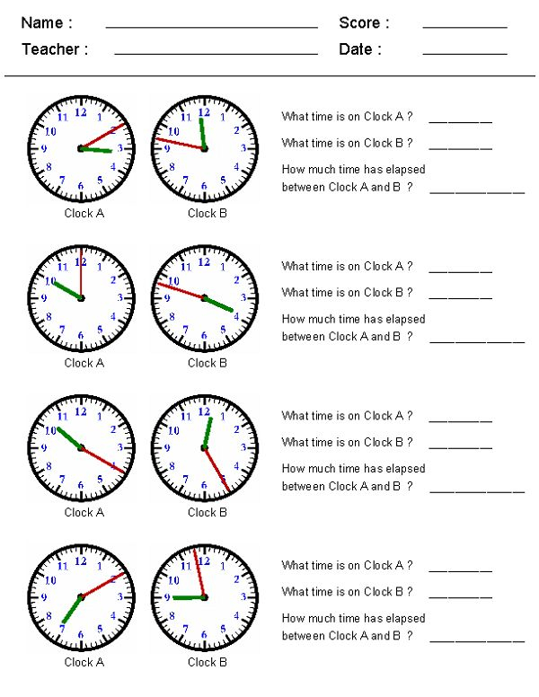 How To Tell Elapsed Time Worksheets