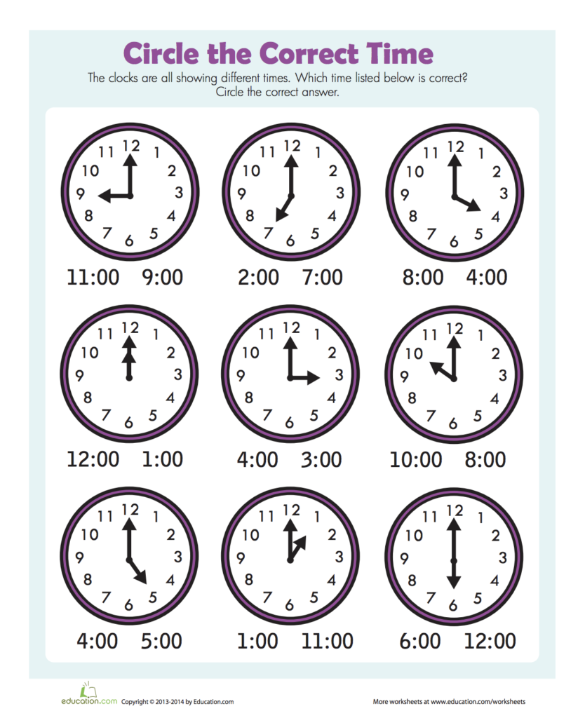 Find The Time Worksheet Education Clock Worksheets Time 