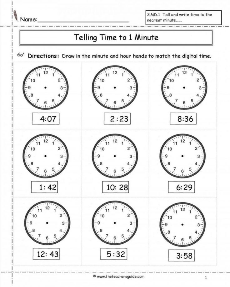 Free Printable Common Core Math Worksheets For 6th Grade Time