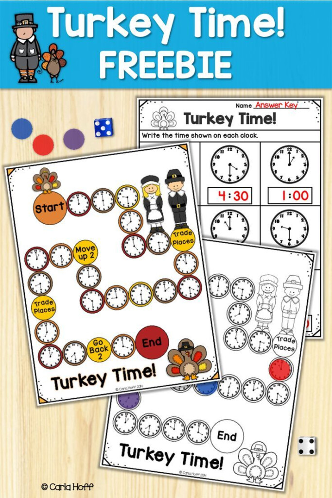 FREE Thanksgiving Telling Time Game Thanksgiving Math Thanksgiving 