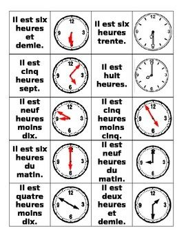 Telling Time In French Worksheet Pdf