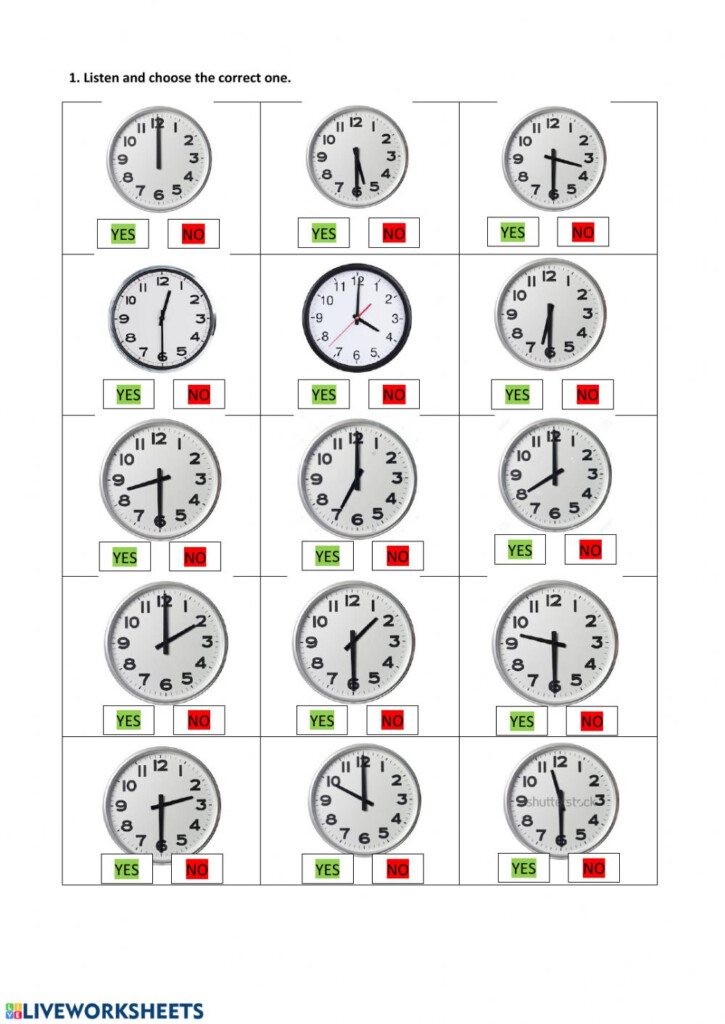 Hours O clock And Half Past Worksheet