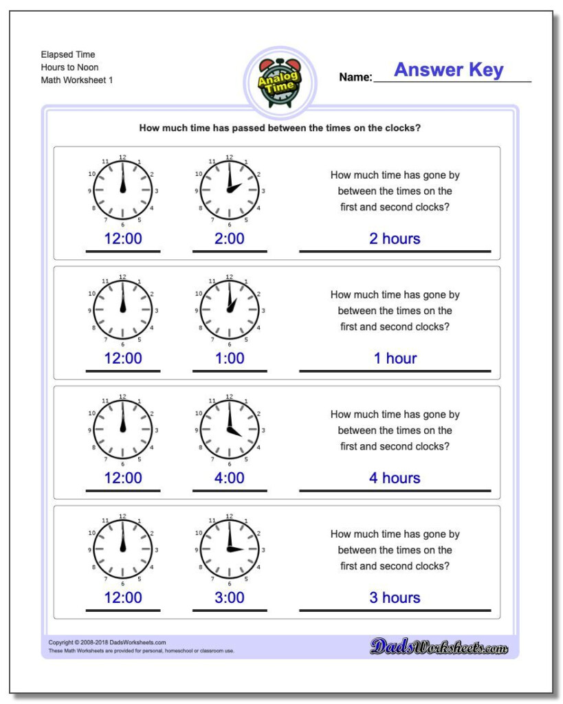 Https www dadsworksheets Start From Full Hours Analog Elapsed 