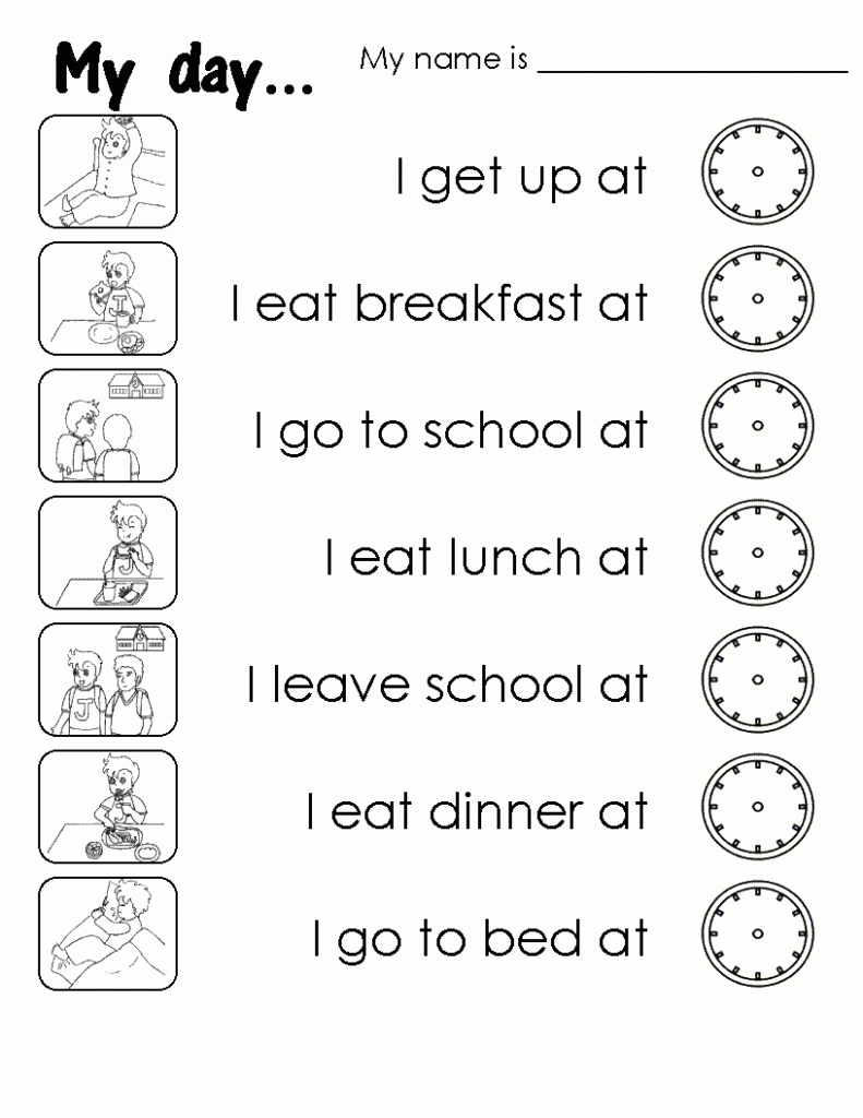 Image Result For Telling The Time And Daily Routines Worksheets 