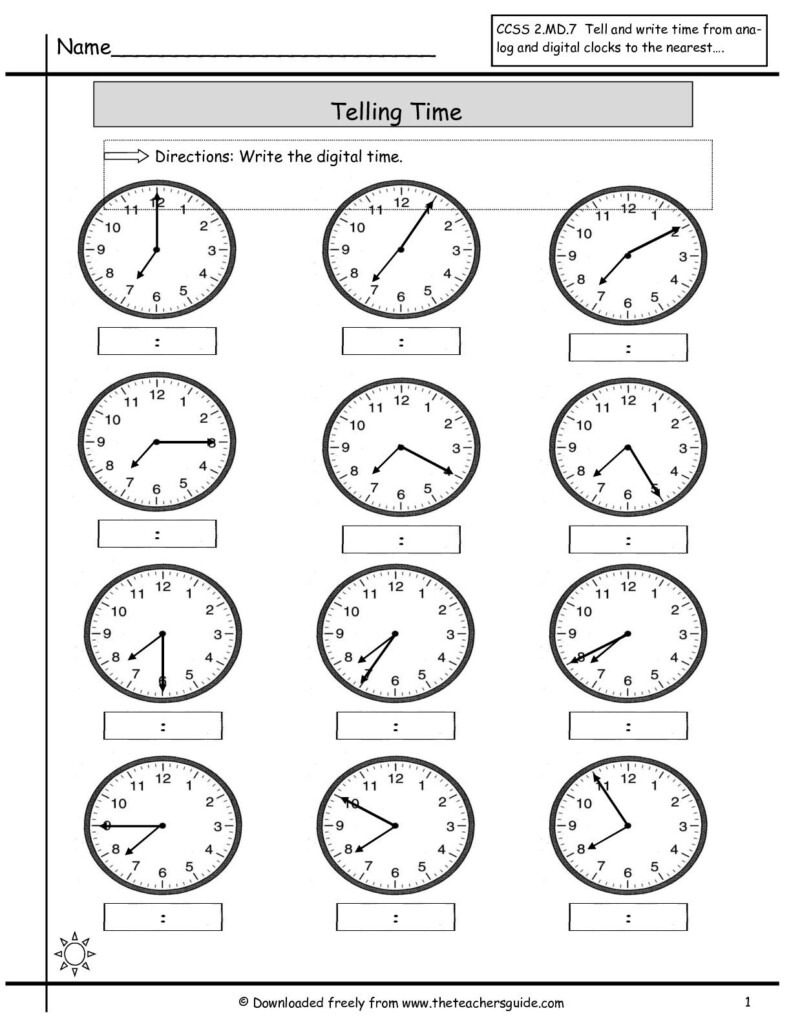 Kids Are Asked To Read The Hands On The Clocks And Write The Correct 