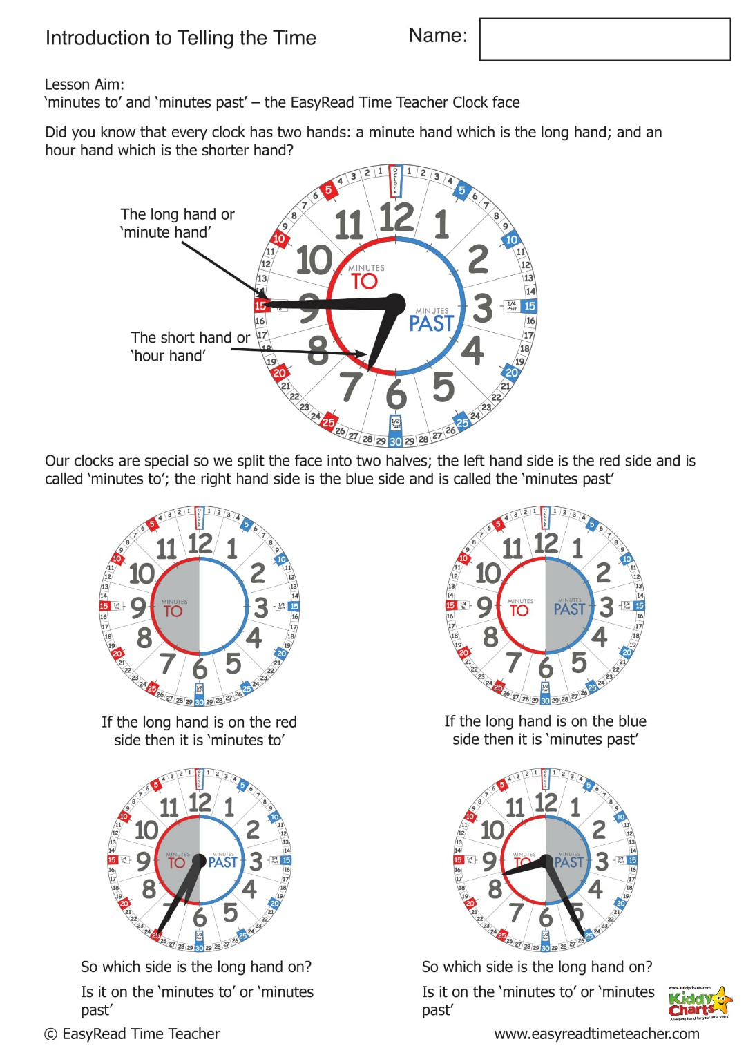 Introduction To Telling Time Worksheets