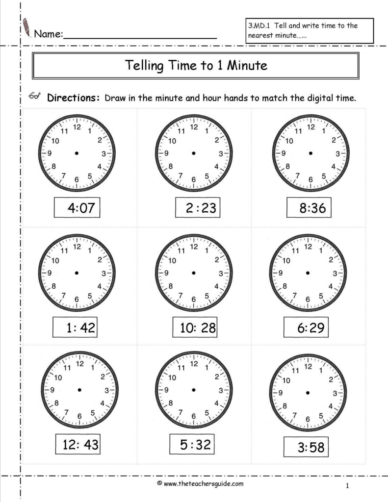 Learning To Tell Time Worksheets