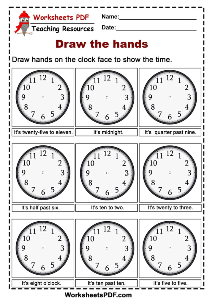 PDF Worksheets Telling The Time 