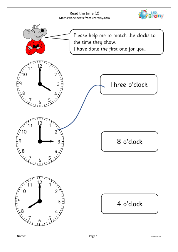 Read The Time 2 Time Worksheets For Year 1 age 5 6 By URBrainy