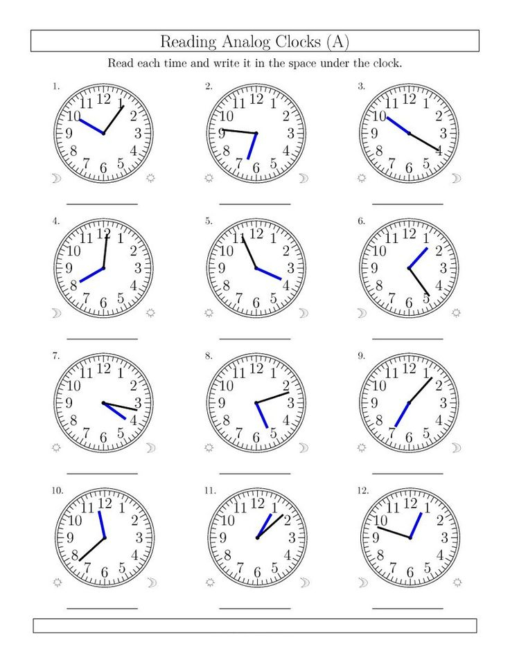 Reading Time Analog Clock Worksheets Printable Shelter Clock 