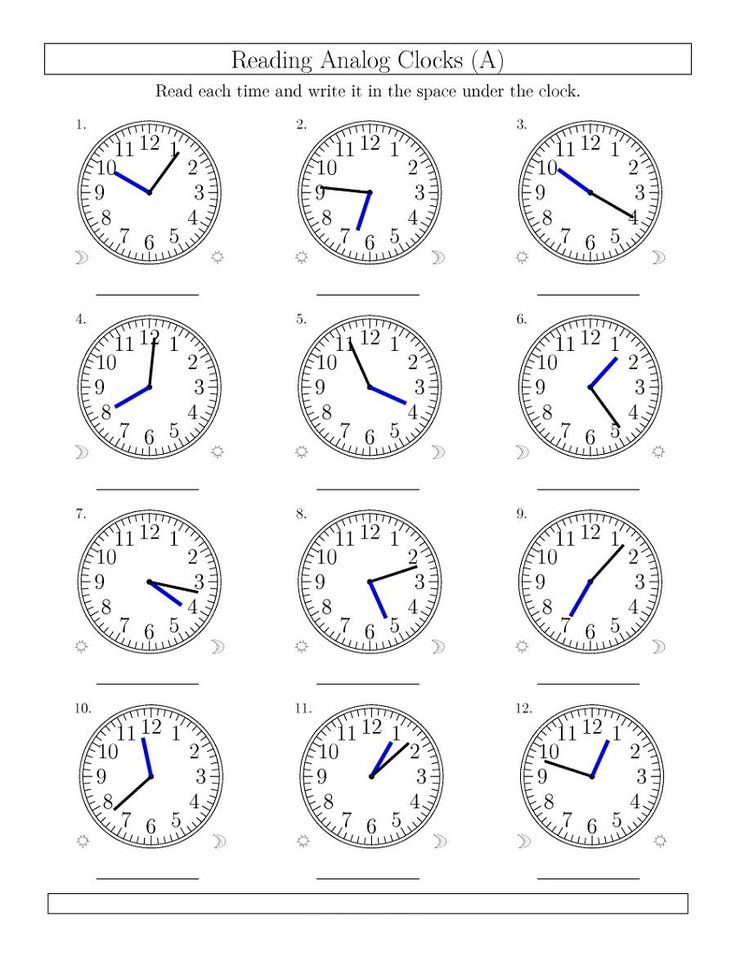 Telling Time Analog Clock Worksheet