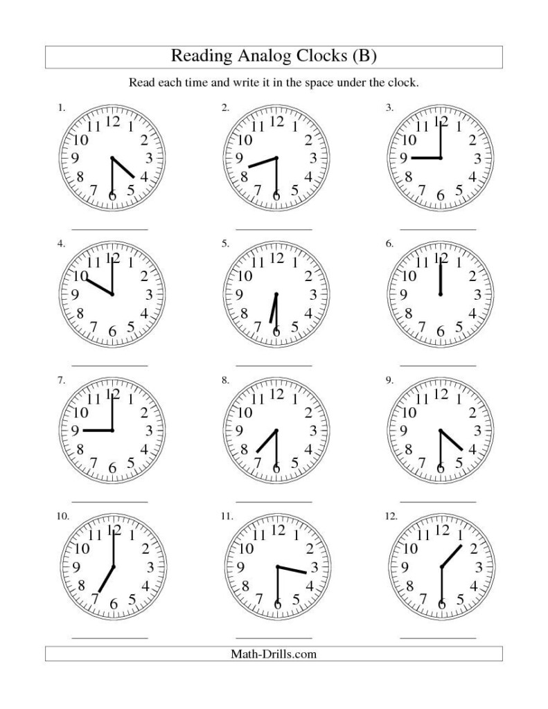 Reading Time On An Analog Clock In 30 Minute Intervals B Time 