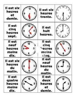 How To Tell Time In French Worksheet