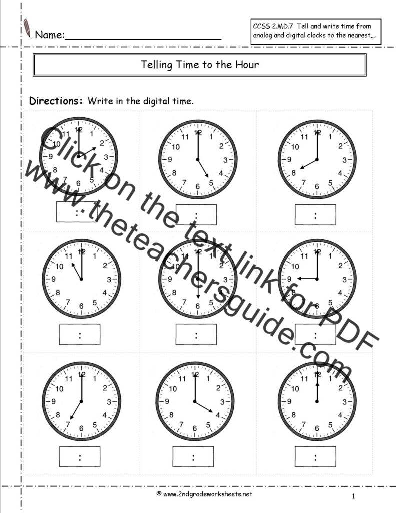 Telling And Writing Time Worksheets