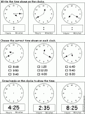 Telling The Time Exercises Multiple Choice Exercise