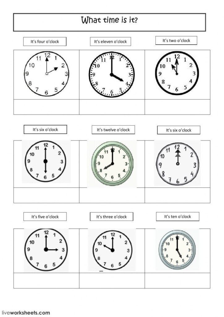 Telling The Time Online Exercise You Can Do The Exercises Online Or 