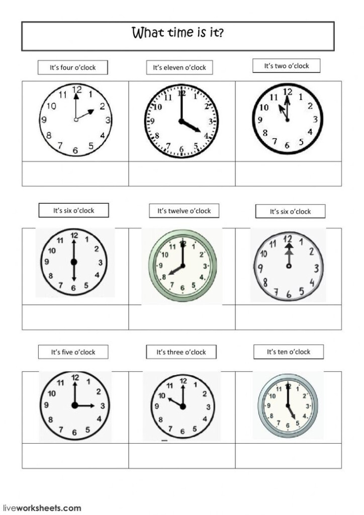 Telling The Time Online Exercise You Can Do The Exercises Online Or 