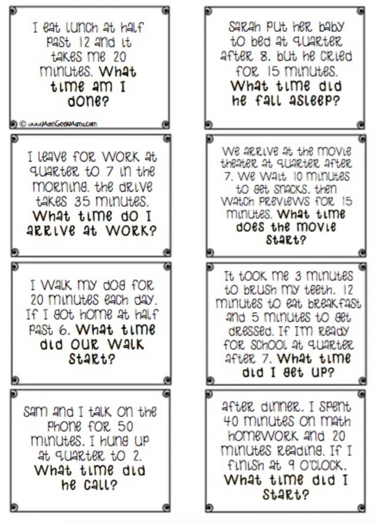 Telling The Time Problem Solving Worksheet