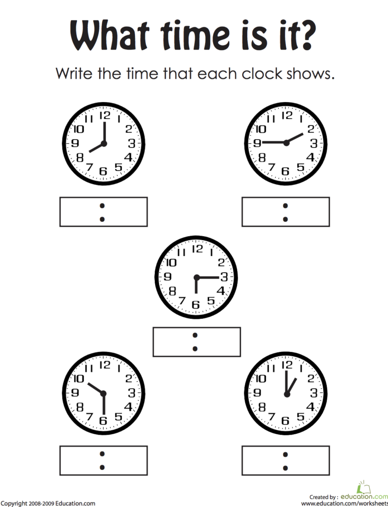 Telling The Time Worksheet Education Time Worksheets Telling 