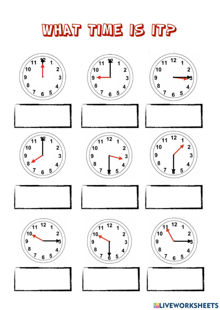 Telling The Time Worksheet For PRIMARY SCHOOL