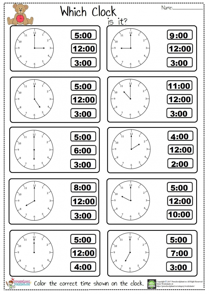 Telling Time Check In Worksheet Education.co