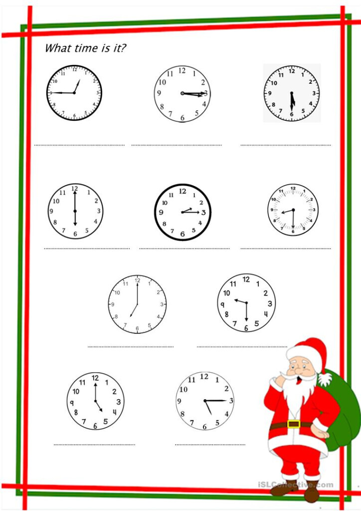 Telling Time Christmas Worksheets TracingLettersWorksheets