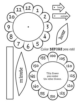 Telling Time Flower Worksheet