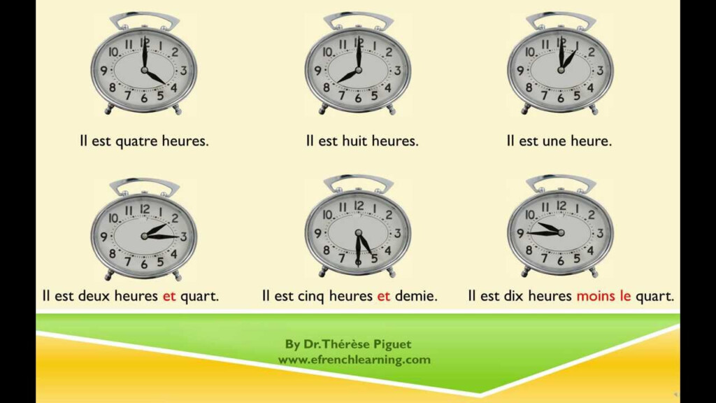 Telling Time In French Worksheets Free