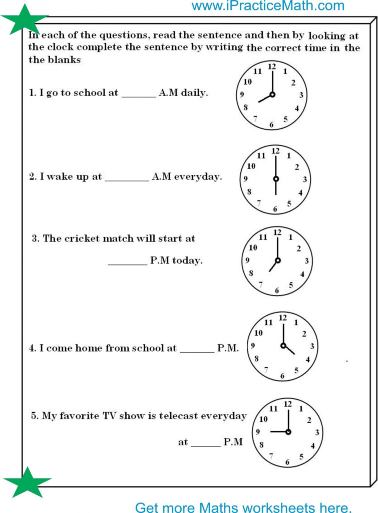 Telling Time In Spanish Worksheets