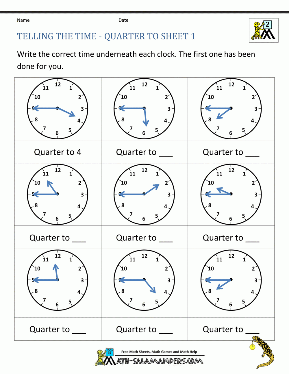 Time Telling Worksheets For Spanish Class