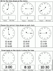 TELLING TIME JAPANESE WORKSHEETS