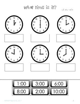 Telling Time No Prep Worksheets For Special Education By Creative 